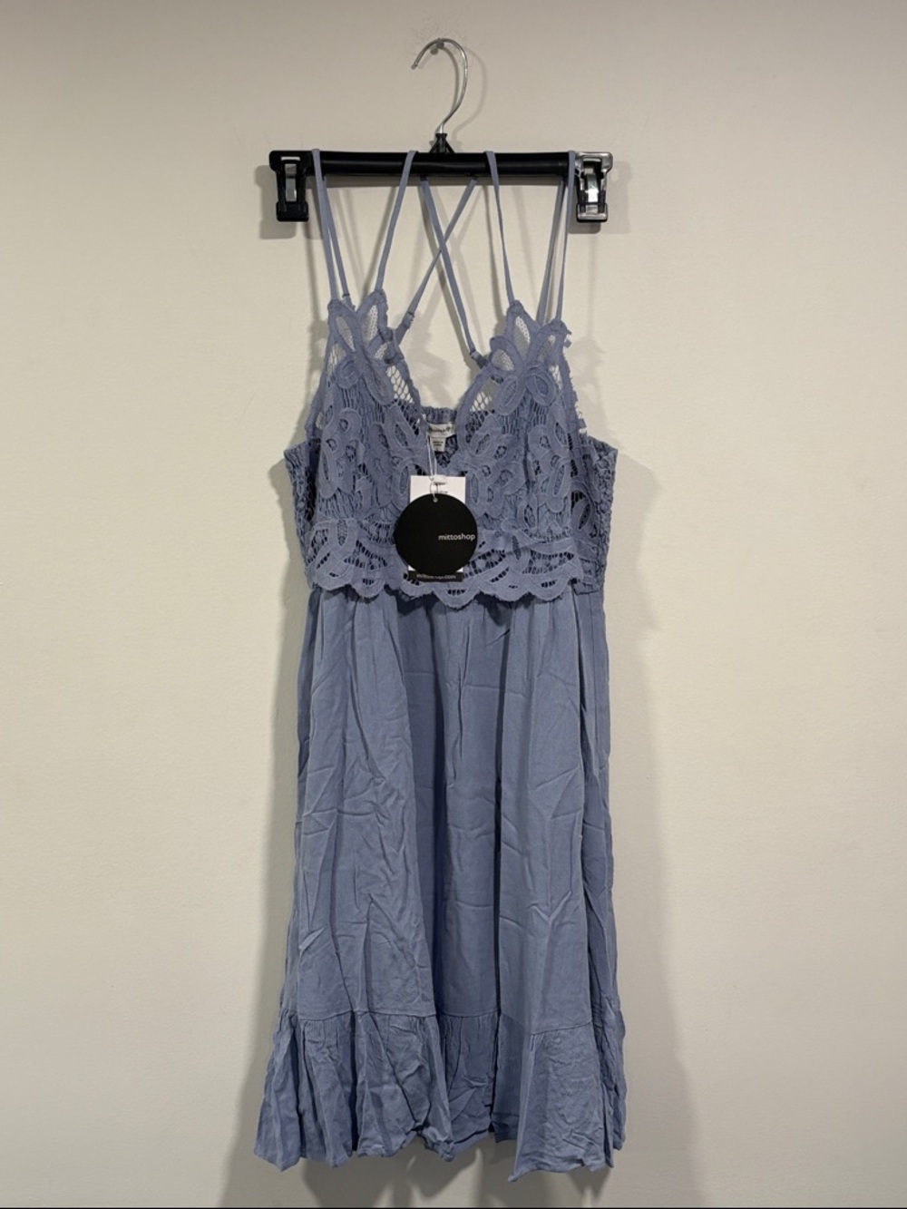 mittoshop Dusty Blue Ruffle Hem Sundress